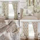 Coppice Woodland Trees Nature Lined Tape Top Pencil Pleat Curtains Pair