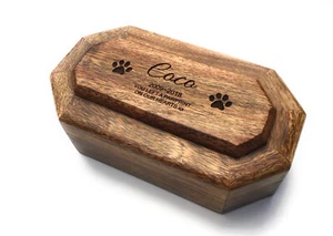 Personalisierte Haustier Memorial Asche Urne Einäscherung großer Sarg - Hunde Katzen Kaninchen - Bild 1 von 4