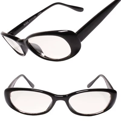 怀旧优雅复古超薄镜框黑色猫眼太阳眼镜浅色镜片 — 第 1/3 张图片