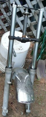 1981 Honda CB650 Custom - Front End Tubes - Lower Triple Tree - No Fender - Image 1 of 4