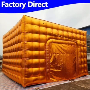 16x10.5Ft Inflatable Night Club Portable Cube Tent Gold For Disco Wedding Party - Picture 1 of 9