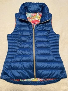EUC Lilly Pulitzer Allie Packable Puffer Vest - Brewster Blue, Sz L, $198, down - Picture 1 of 9