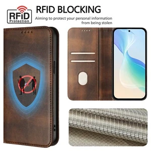 Para Infinix Note Años 50, Lujo Retro Abatible Cuero Billetera Soporte Tarjeta Estuche Cubierta - Imagen 1 de 26