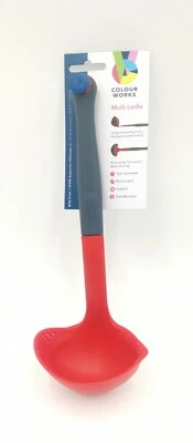 2 x Colour Works Multi Ladle in Red BPA Free Heat Resistant Multi Kitchen Ladle - Image 1 of 4