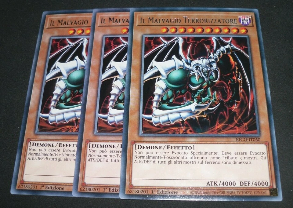 Yugioh - 3 X Il Malvagio Terrorizzatore RARA - KICO-IT060 1° Edizione - Immagine 1 di 1