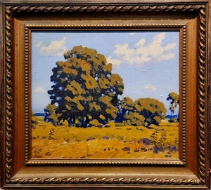 Pintura al óleo al aire libre California de roble blanco de Santa Bárbara - década de 1930 - Imagen 1 de 6