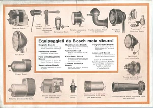 Folleto Publicidad Bosch - Accesorios Automobilia 1935 Velas Trompetas Faros - Picture 1 of 2