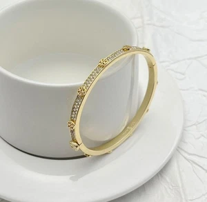New! Tory Rinestone Gold Bangle Bracelet Width 5.7cm , hight 5cm - Picture 1 of 3
