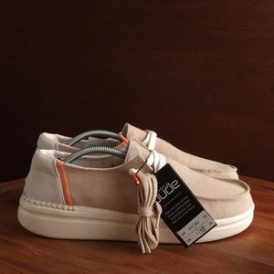 Tenis Hey Dude para mujer talla 9 beige tiro Wendy zapatos cómodos informales sin cordones nuevos con etiquetas - Imagen 1 de 15