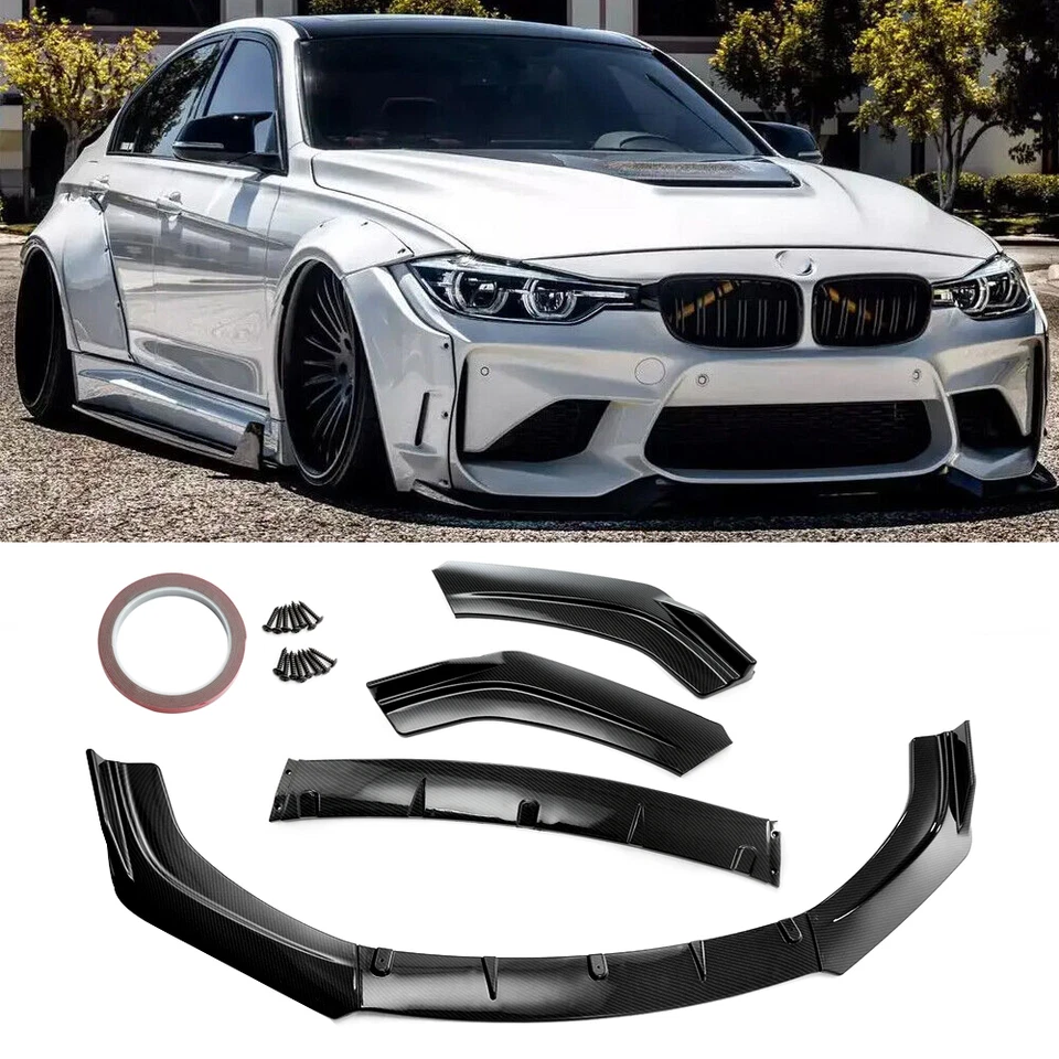 Universal For BMW Carbon Fiber Car Front Bumper Lip Spoiler Splitter Body Kits Foto 1 de 4
