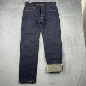 Japanese Selvedge Denim Mens 34 ONI Jeans 266 Asphalt Secret Kabuki Weft Slubby - Picture 1 of 23
