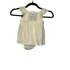 Carters Baby Mädchen Kleid 12M elfenbeinfarben Blumen ärmellos Strampler Body Outfit neu mit Etikett - Bild 1 von 5