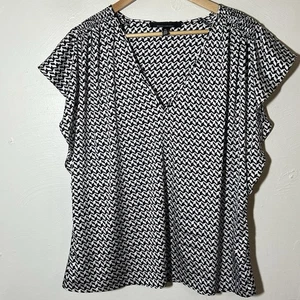 Blusa geométrica con cuello en V del mercado negro de la Casa Blanca para mujer talla XL - Imagen 1 de 6