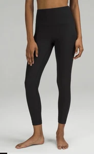 Lululemon Align High Rise Ribbed Pant Seamless Front Size 8 Black - Picture 1 of 7