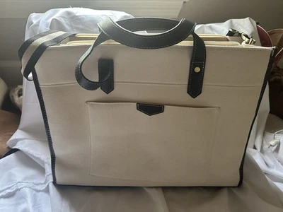 Maletín de lona Missnine para computadora portátil bolsa de 15,6 pulgadas de capacidad, correa para el hombro Foto 1 de 4