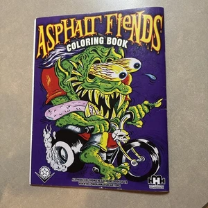 Asphalt Fiends Adult Coloring Book 2016 Hot Rod Monster Rat Fink Big Daddy Style - Picture 1 of 13