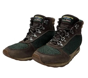 L.L.Bean Womens 8.5 Medium Green & Brown Hiking Boots - Picture 1 of 18