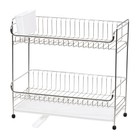 IRIS USA Slim 2-Tier Dish Rack Drain Spout Dish Dryer White