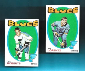 BEIDES! SCHÖN! JIM ROBERTS/LORENTZ-ST. LOUIS BLUES! 1971-72 Topps Hockey # 13/118 - Bild 1 von 2