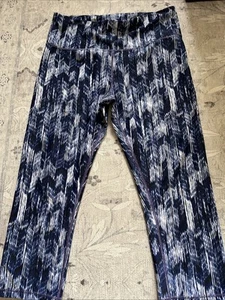 GAP FIT Sculpt Compression Leggings Size L Women Skinny Crop Blue Capri - Picture 1 of 7