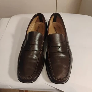 10.5 D Santoni Braun Leder Herren Klassische Halbschuhe Hergestellt in Italien - Bild 1 von 23