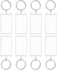Uniclife 2 pulgadas plástico resistente llaves identificadores de artículos blancos con papel en blanco L - Imagen 1 de 12
