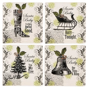 "Santa Baby" Plate Set of 4 - Picture 1 of 1