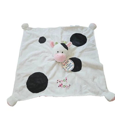 Manta de seguridad Okie Dokie Cow Lovey "Moo Moo" My Snuggle Buddy rosa satinado nueva con etiquetas Foto 1 de 4