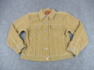 Levis Jacket Womens Small Tan Corduroy Trucker Western Snap Button Pockets - Picture 1 of 9