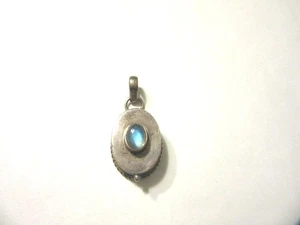 Silberanhänger Medaillon mit blauem Stein Antik (925er) aufklappbar  OM4690 - Bild 1 von 2
