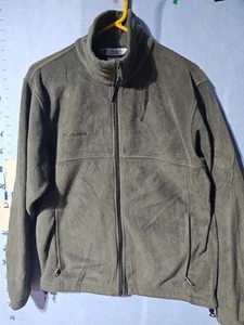 Columbia Fleecejacke Herren klein grün Full Zip Stehkragen Reißverschlusstaschen Wandern - Bild 1 von 11