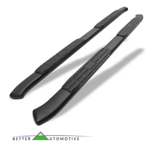 4.25" Texture Black Side Steps for 2007-2018 Jeep Wrangler JK 4 Door Nerf Bars - Picture 1 of 6