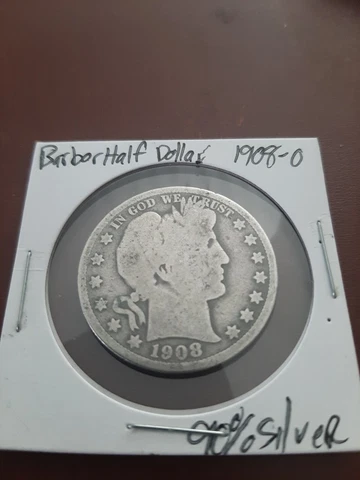 1908-O New Orleans Mint Silver Barber Half Dollar FREE SHIPPING Cover