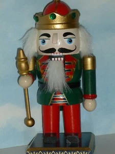WEIHNACHTEN MINI KÖNIG NUSSKNACKER MIT GRÜNER JACKE 7-1/2" - Bild 1 von 4