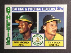 1984 Topps Batting & Pitching Leaders # 156 Athletics NM/MT OR BETTER 005