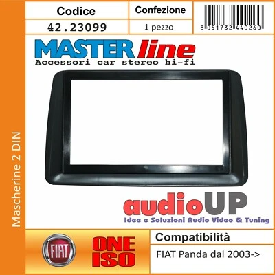 Stéréo Visage 2 din pour Fiat Panda à Partir De 2003 Au 2011 Adaptateur Double - Photo 1/2