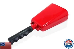 342GC 11" Red Cowbell Noisemaker With Plastic Handle and Zinc Alloy Clapper f - Picture 1 of 5