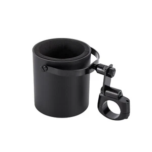 Motorcycle Flat  Black Cup Holder Handlebar Drink Bottle Holder For Harley - Bild 1 von 4