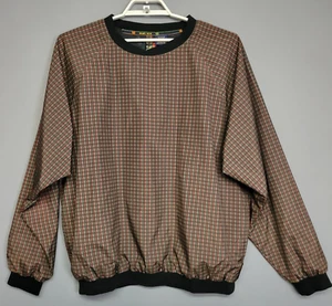 Giacca pullover golf Sun Ice vintage uomo XL marrone quadri quadri quadri maniche lunghe - Foto 1 di 15