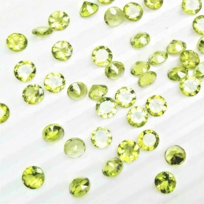 Großhandel Menge 3 mm Runde Facettenschliff Natürliche Peridot Lose Kalibrier... - Bild 1 von 4