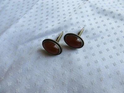 Manschettenknöpfe, Silber, 875°. Bernstein. 1954. (N320) - Bild 1 von 4