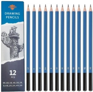 Charcoal Pencils for Drawing 12 Pcs Graphite Sketching Pencils Kit Pack of 1 - Picture 1 of 7