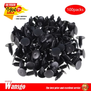100Pcs Nylon Plastic Rivets Fasteners 8mm Dia Hole For Car Auto Bumper Fender - Picture 1 of 10