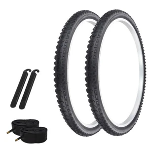 PRO+ Bicycle Tire 26" x 1.95" Black (2) Tires & Tubes P-1004 Mountain W/ Lever - Picture 1 of 1