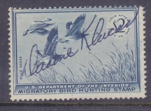 US RW22 Used 1955 $2 Blue Geese Duck Hunting Stamp - Picture 1 of 1
