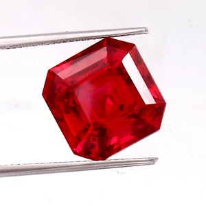 Impresionante piedra preciosa suelta corte Asscher certificado rubí rojo impecable natural de 8,50 quilates - Imagen 1 de 5