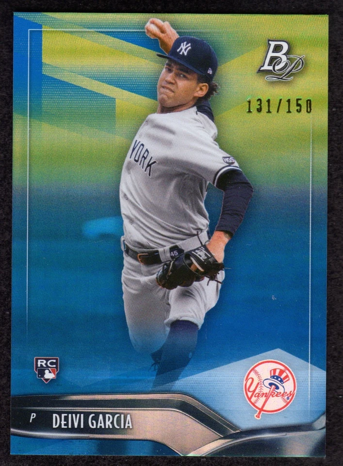 2021 Bowman Platinum Blue #63 Deivi Garcia New York Yankees ROOKIE Card  /150 - Image 1 of 2