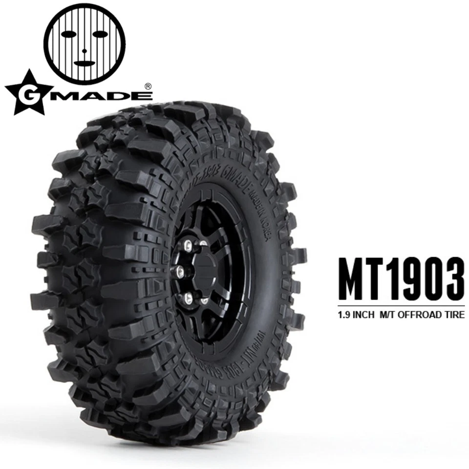 Pneus off-road Gmade GM70284 MT1903 1,9" (2) peça de caminhão de carro rastreador de rocha controle remoto - Imagem 1 de 1