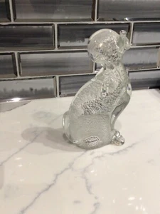 6.5” Vintage Archimede Seguso Murano Crystal Italian Art Glass Dog Sculpture - Picture 1 of 5