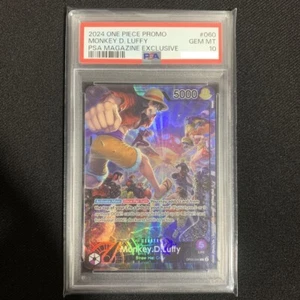 PSA 10 One Piece Card Monkey D Luffy OP05-060 L PSA Magazine Promo English - Picture 1 of 2